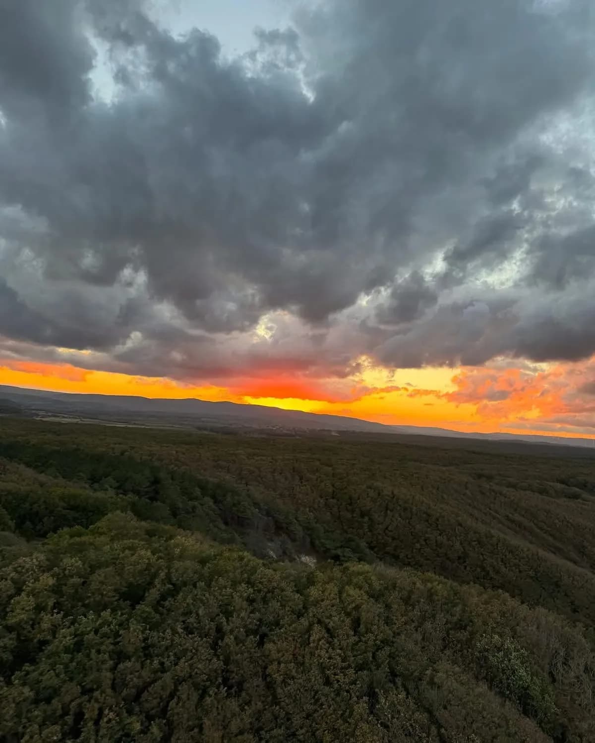 Sunset over the hills